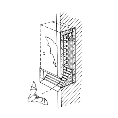 Façade arrière pour gîte à chauves-souris Schwegler1FE
