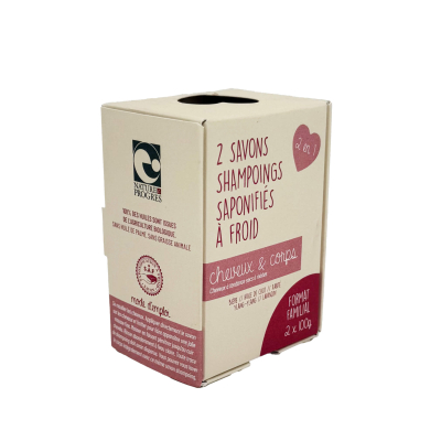 Lot de 2 savons shampoings solides cheveux secs