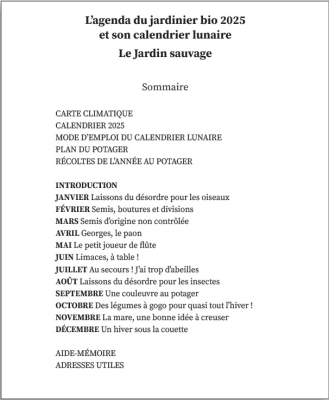 Agenda du jardinier bio 2025