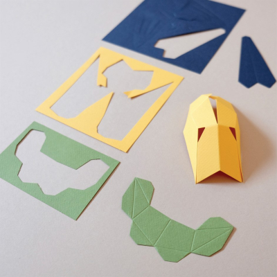 Origami Mésange charbonnière 3D en papier, DIY