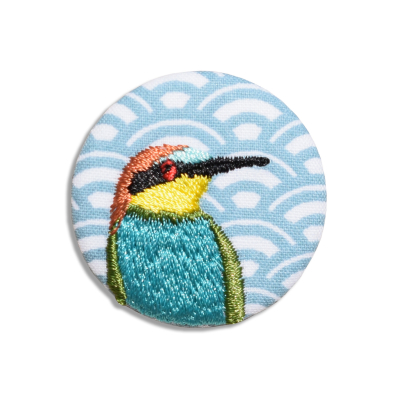 Broche brodée - Guêpier d'Europe