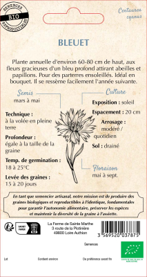 Graines Bio Centaurée Bleuet 