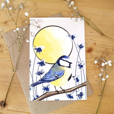 Carte postale Mésange bleue