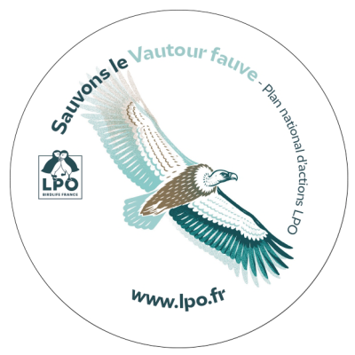 Autocollant LPO PNA - Sauvons le Vautour fauve
