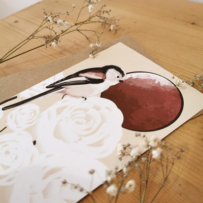 Carte postale Mésange à longue queue