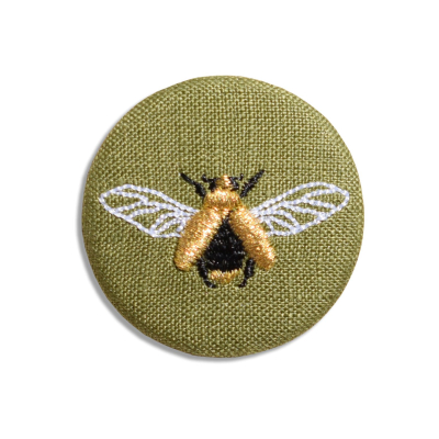 Broche brodée - Scarabée doré