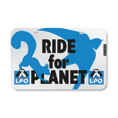Plaque vélo LPO bleue - Ride for Planet