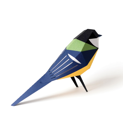 Origami Mésange charbonnière 3D en papier, DIY