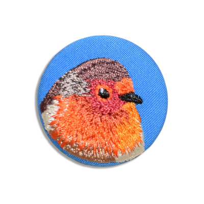 Broche brodée - Rougegorge familier