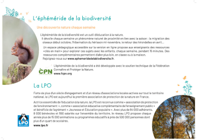 L'éphéméride LPO de la biodiversité