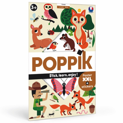 Poster pédagogique 60 stickers - Dans la forêt