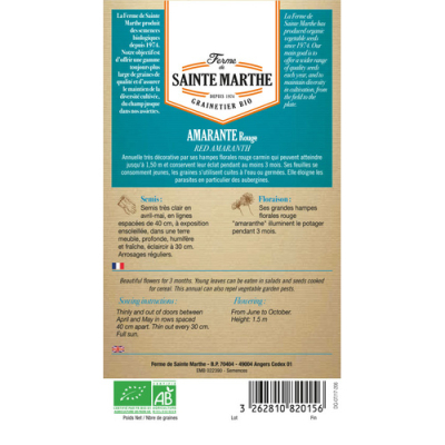 Graines Bio Amarante Elephant Rouge