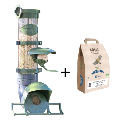 Pack Mangeoire 3kg + Mélange bio grain de vie LPO 5kg