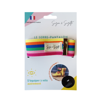 Serre-pantalon vélo réfléchissant - Arc-en-ciel 