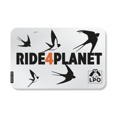 Plaque vélo LPO noire - Ride4Planet