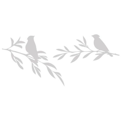 Grand sticker anticollision - Oiseaux sur branches d'olivier