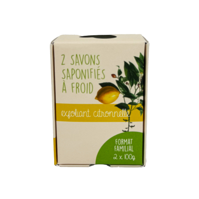 Lot de 2 savons bio Exfoliant Citronnelle