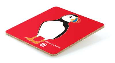 Sous-verre LPO Macareux, bois rouge huîtrier