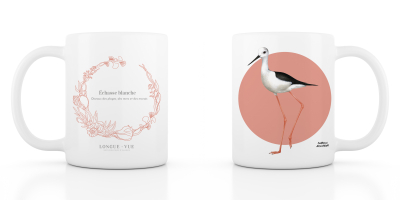 Mug céramique Échasse blanche