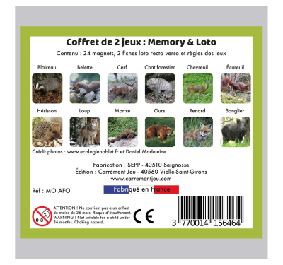 Memolo XL - 12 animaux des forêts