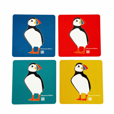 Lot de 4 sous-verres LPO Macareux