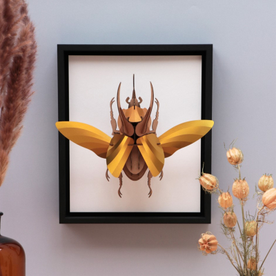 Scarabée Atlas 3D en papier, DIY