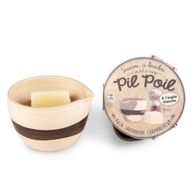 Bol de rasage et savon à barbe à l'argile blanche 50g