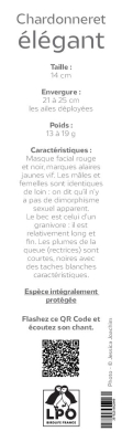 Marque-page LPO Chant Chardonneret élégant