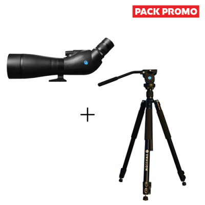 Longue-vue LPO Arctica 80 avec oculaire 20-60x et étui + Trépied avec rotule