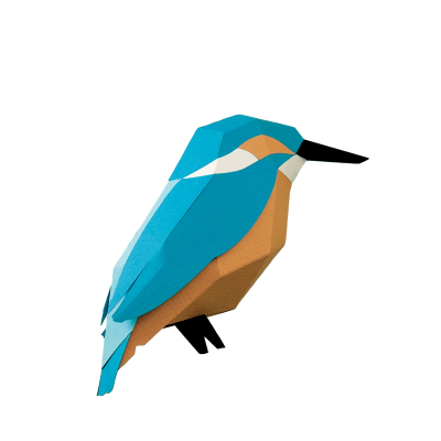 Origami Martin-pêcheur 3D en papier, DIY