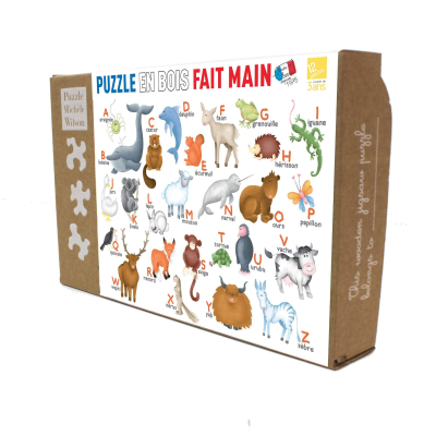 Puzzle bois 12 pièces - Alphabet des animaux