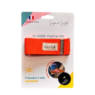 Serre-pantalon vélo réfléchissant - Orange fluo