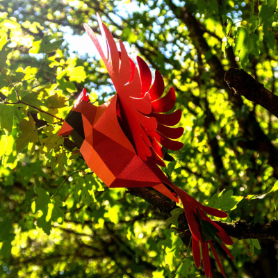 Origami Cardinal 3D en papier, DIY