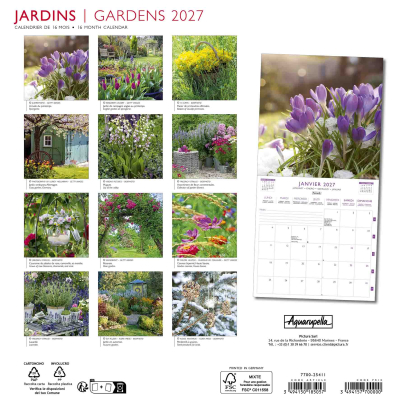 Calendrier 2027 Jardins 30 x 30 cm