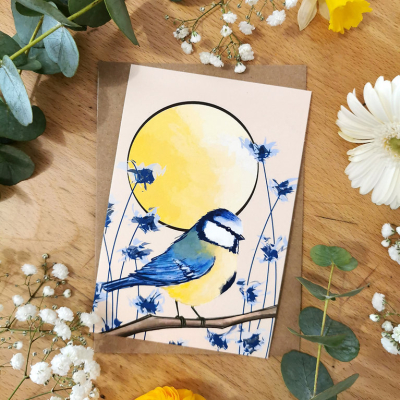 Carte postale Mésange bleue