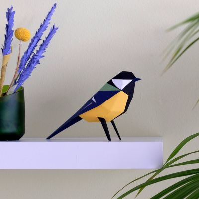 Origami Mésange charbonnière 3D en papier, DIY
