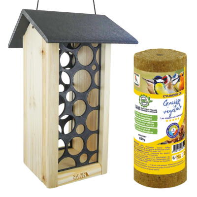 Mangeoire La Gourmande avec cylindre géant graisse végétale