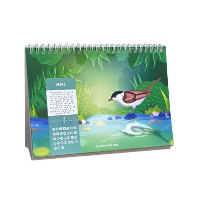 Calendrier perpétuel oiseaux des jardins - LPO  x Lily on the River