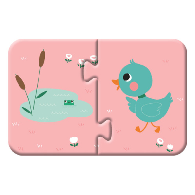 Boîte de 12 puzzles 2 pièces, les habitats