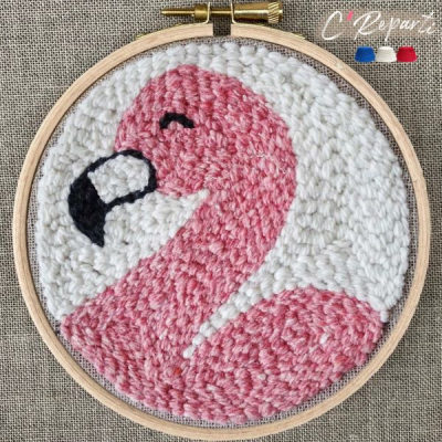 Kit Punch Needle Flamant rose