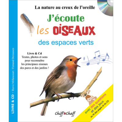 J'écoute les oiseaux des espaces verts, livre + CD