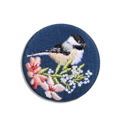 Broche brodée - Mésange nonnette