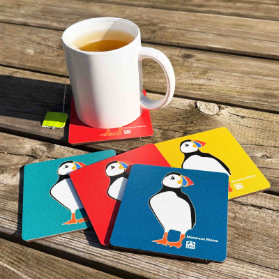 Lot de 4 sous-verres LPO Macareux