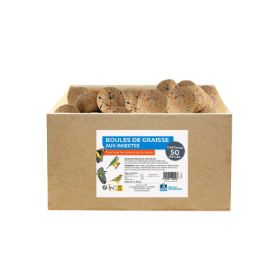 Carton de 50 boules de graisse aux insectes
