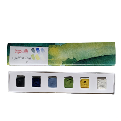 Boîte de 6 aquarelles - Mésange bleue