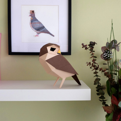 Origami Chouette chevêche 3D en papier, DIY