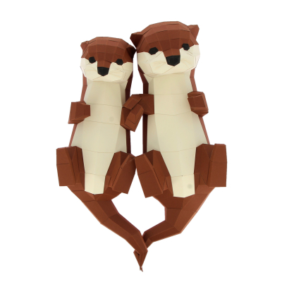 Origami Loutres 3D en papier, DIY