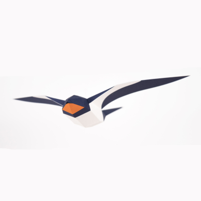 Origami Hirondelle rustique 3D en papier, DIY