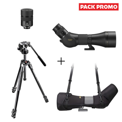 Longue-vue Nikon Monarch 82 ED-A + Oculaire 30-60x + Étui + Trépied avec rotule