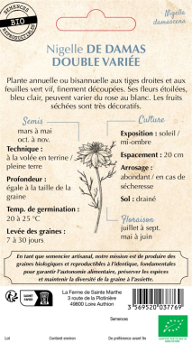 Graines Bio Nigelle de Damas